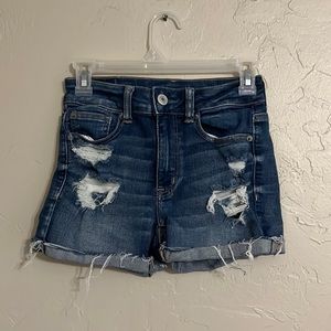 American Eagle Hi-Rise Shortie Jean Shorts
